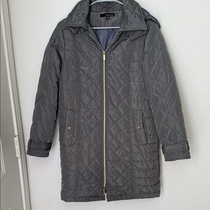 Harve Benard Elegant Gray Quilted Coat